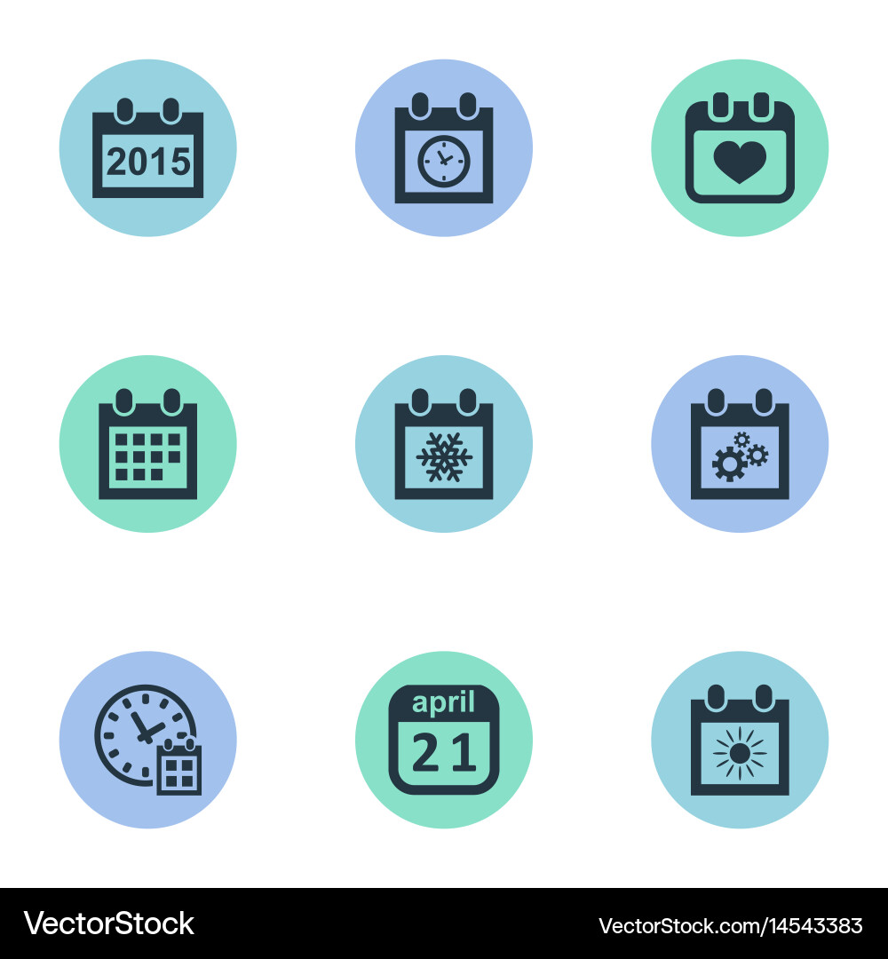 Set of simple time icons vector image