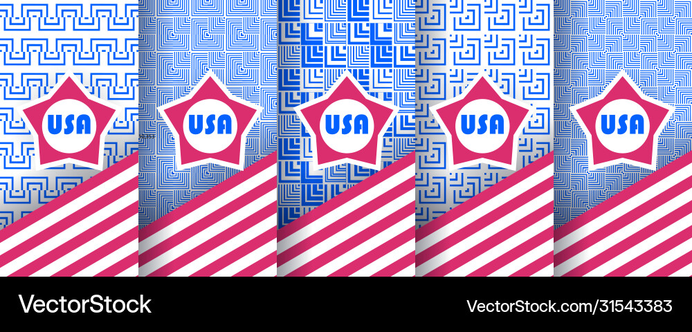 Set seamless patterns with stars in colors Vector Image