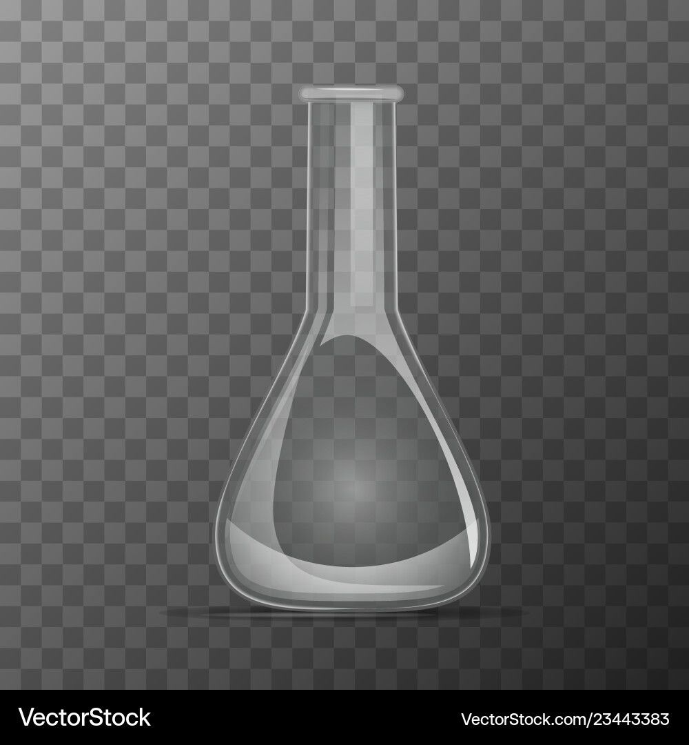Simple transparent flask for chemicals experiments Simple transparent flask for chemicals experiments vector image