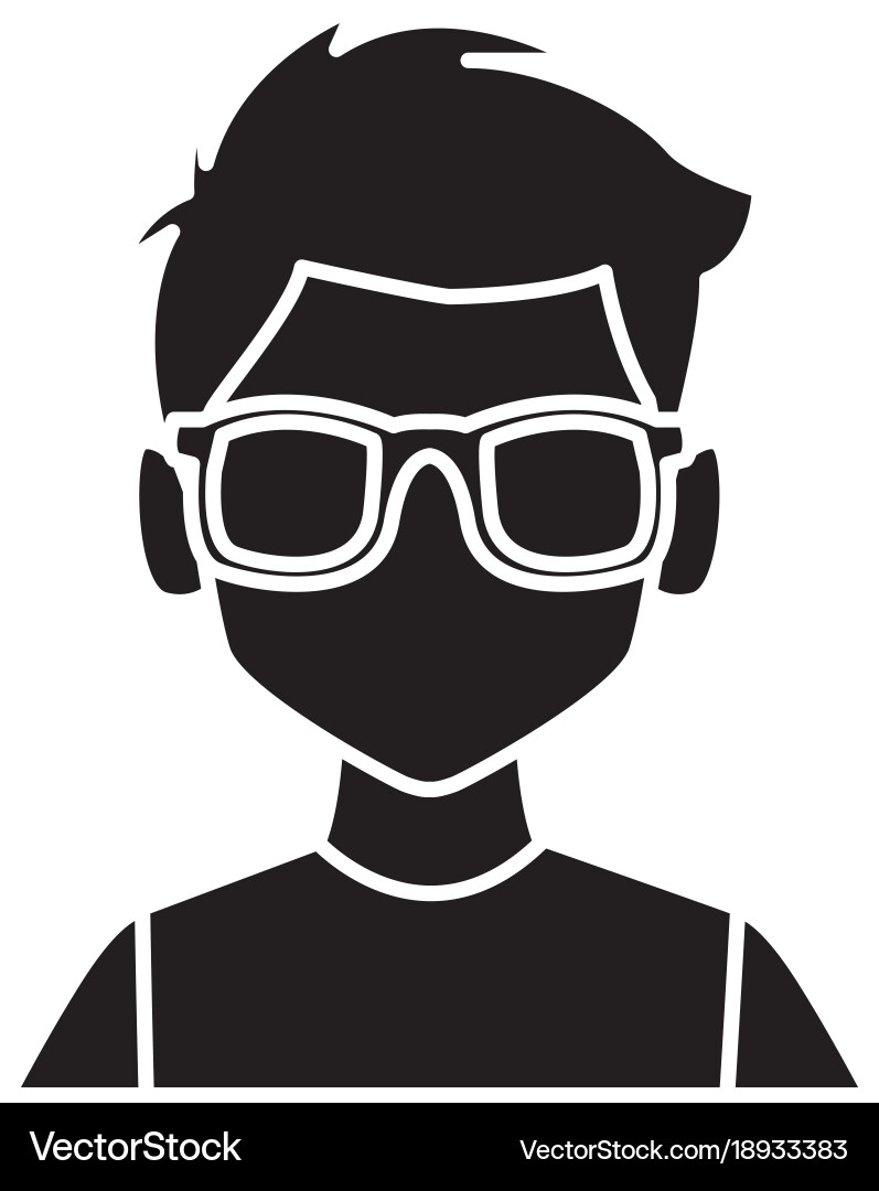 Smart Man with Glasses Vector Image