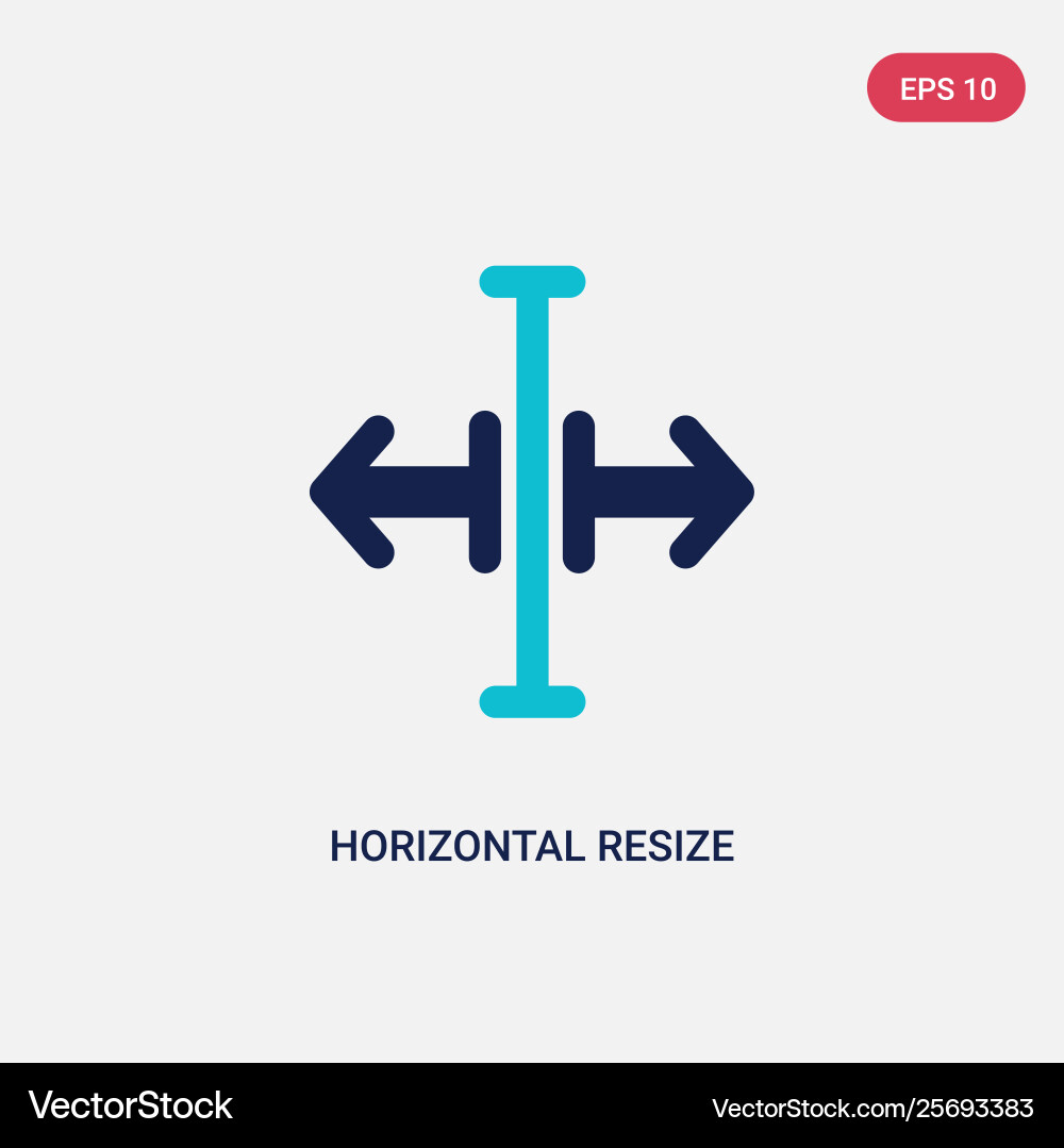 Two color horizontal resize icon from arrows vector image