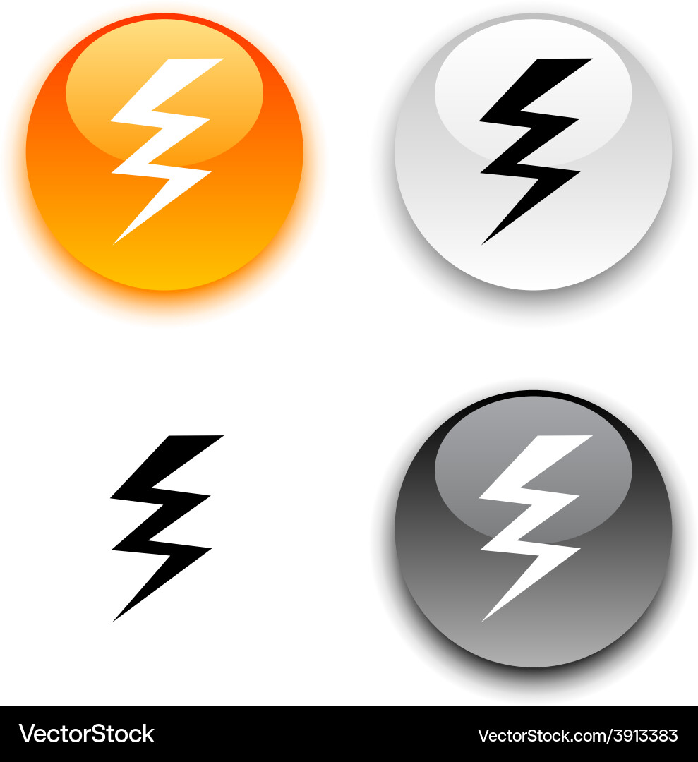Warning button vector image