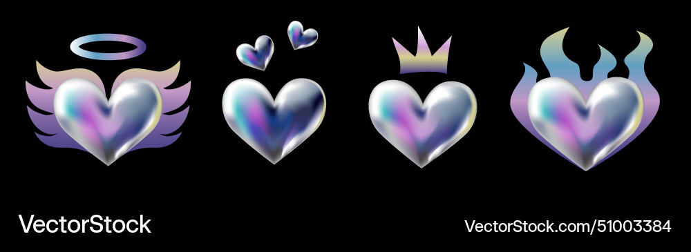 3d holographic retro 90 stickers set Royalty Free Vector