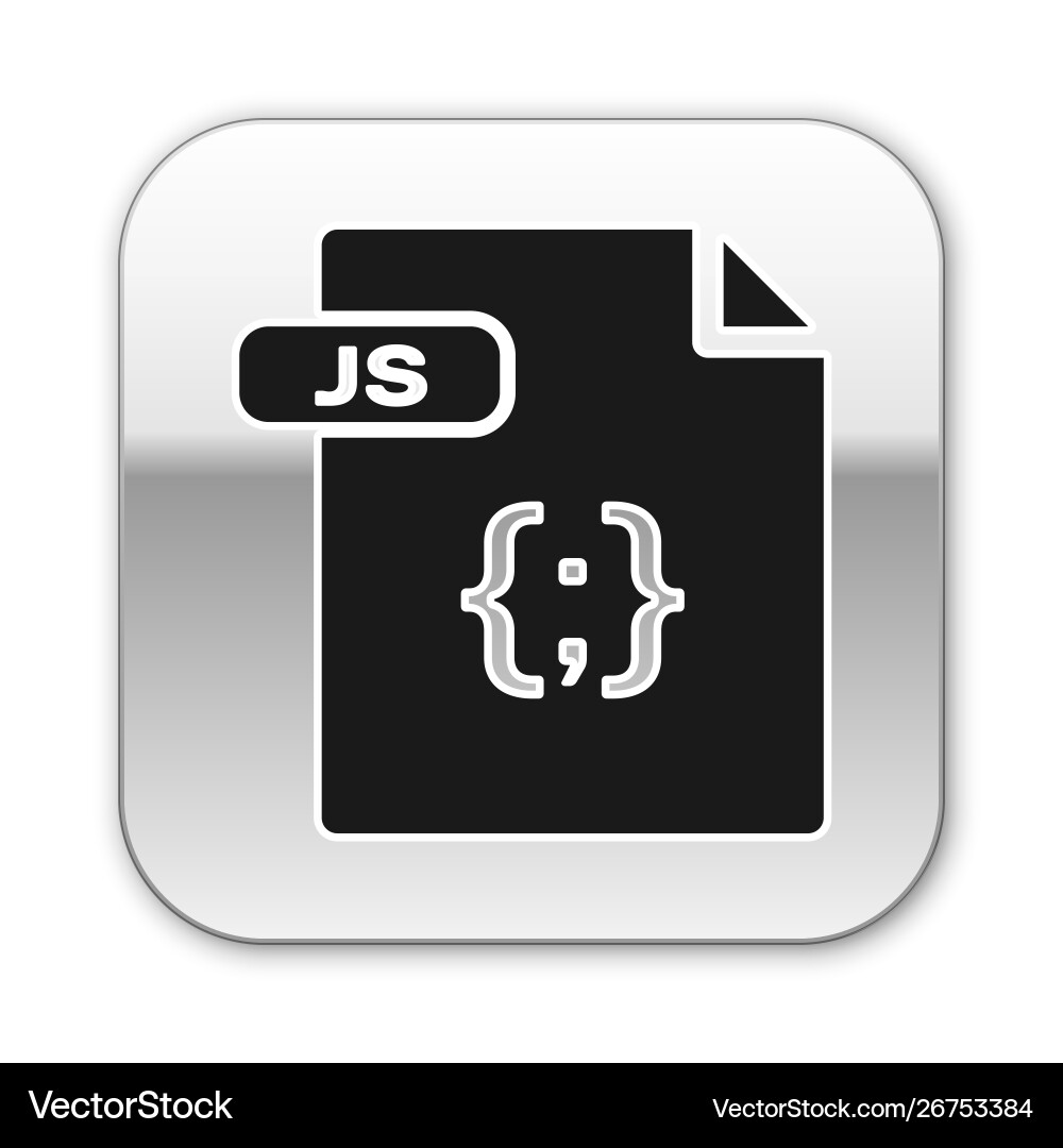 Black js file document download button icon Black js file document download button icon vector image