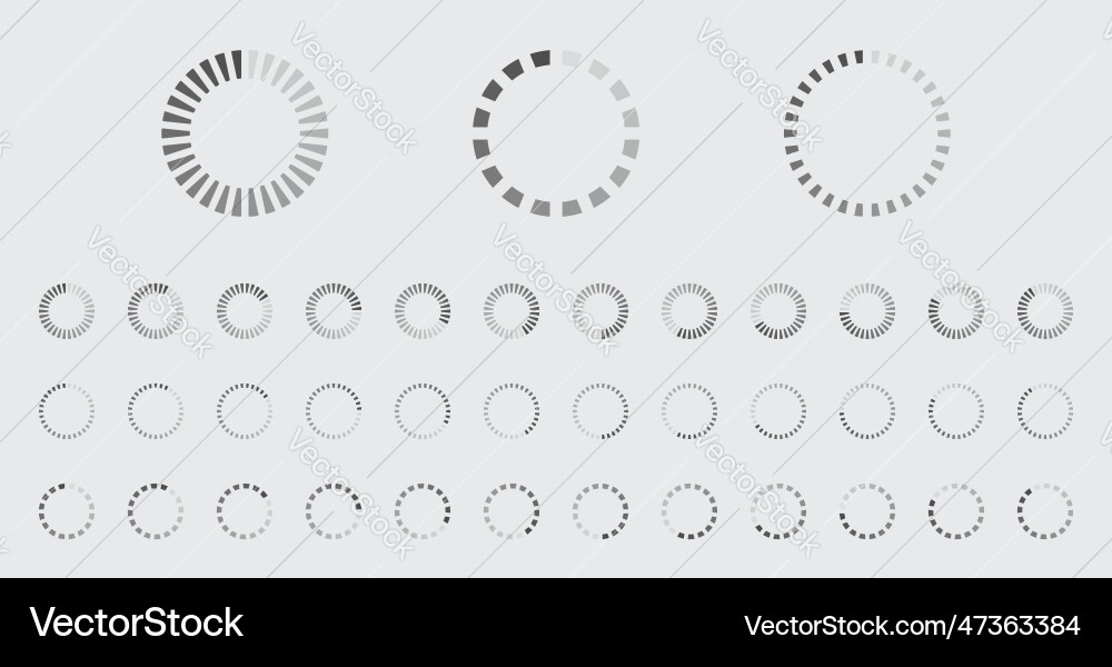 Circular loading buffering icons set Vector Image