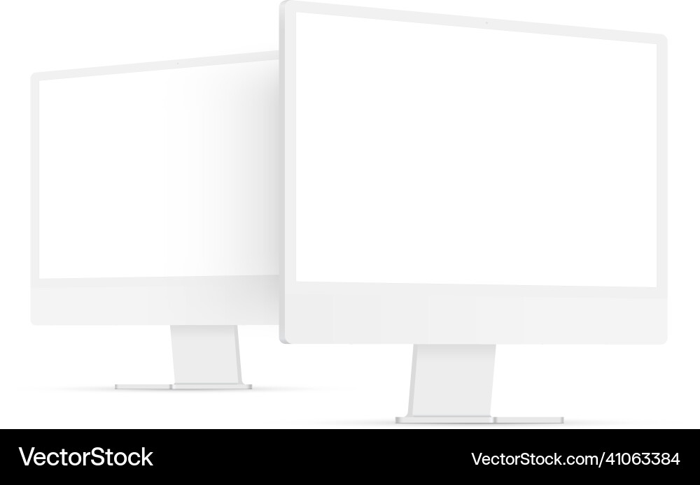 Clay Computer Monitor Mockups vector image