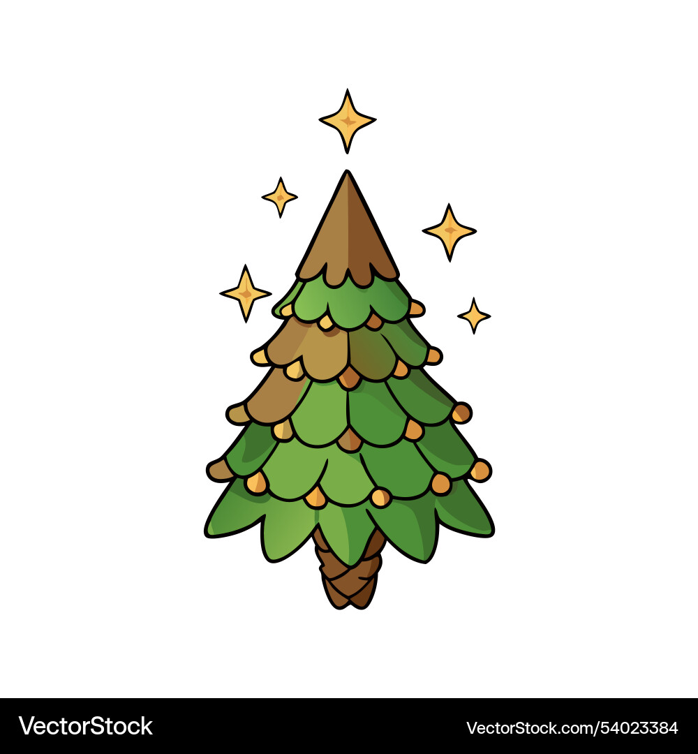 Close-up of pine tree adorned with sparkling Close-up of pine tree adorned with sparkling vector image