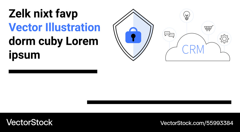 Cloud-based crm security concept with shield Cloud-based crm security concept with shield vector image