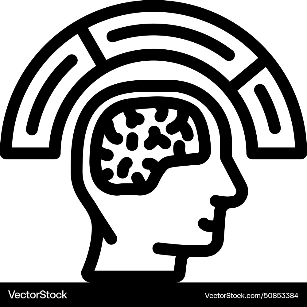 Cognitive load ux ui design line icon Cognitive load ux ui design line icon vector image