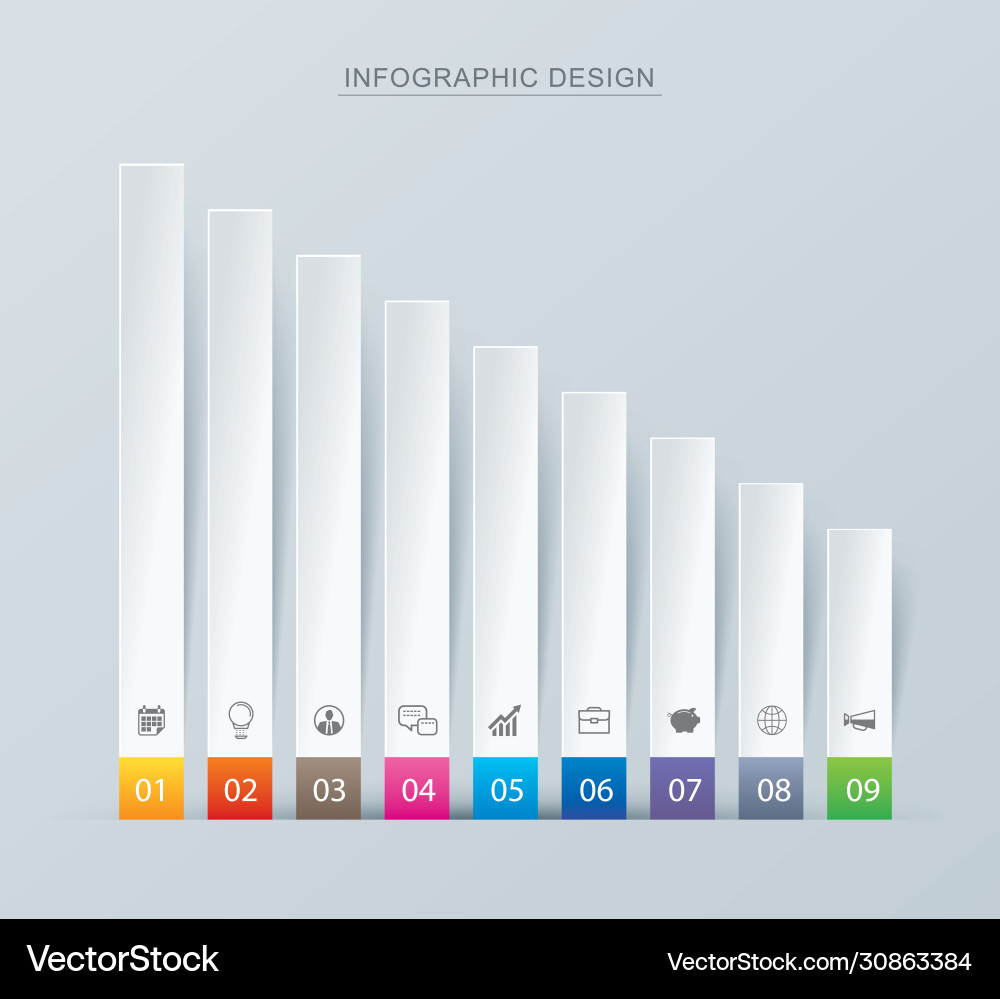 Data Charts & Graphs Template Vector Image