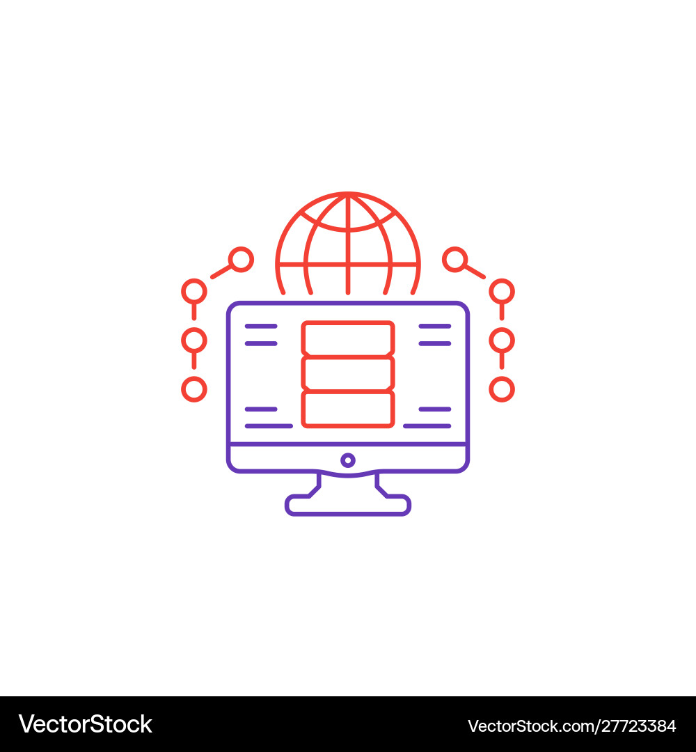 Database and computer network line icon vector image