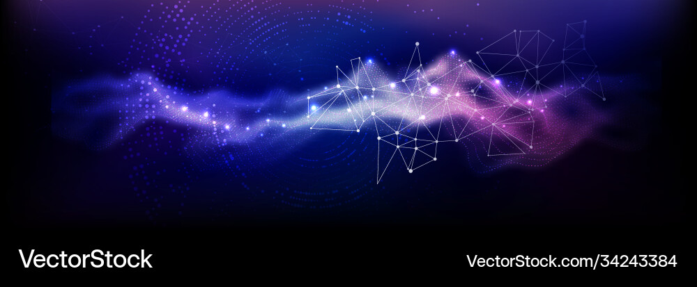 Digital data visualization polygonal science dark Vector Image