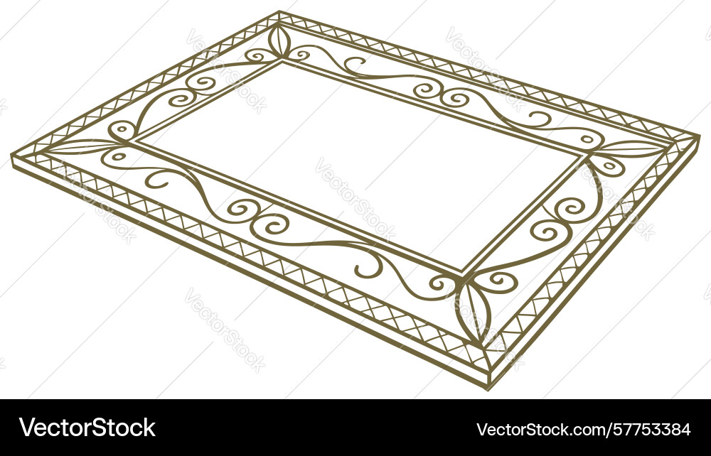 Elegant rectangular frame with scrollwork pattern vector image