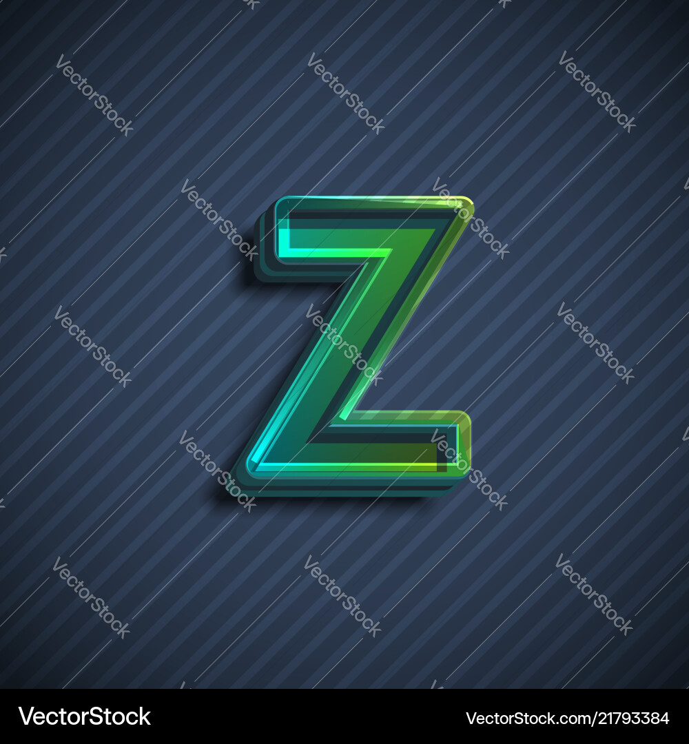 Glassy 3d font character Glassy 3d font character vector image