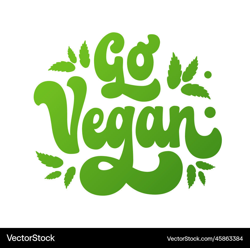 Go vegan - retro-inspired script lettering design Go vegan - retro-inspired script lettering design vector image