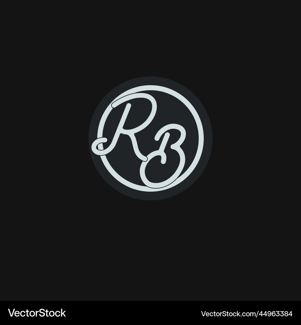 Initials rb logo monogram with simple circle line Vector Image