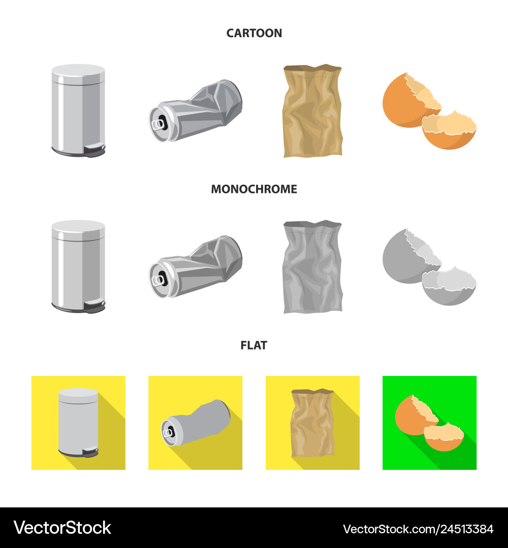 Isolated object of dump and sort icon set Isolated object of dump and sort icon set vector image