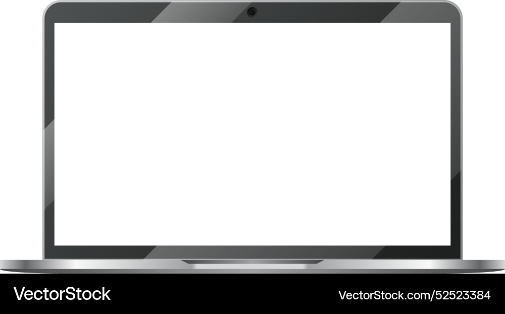 Laptop with blank white screen computer display Vector Image