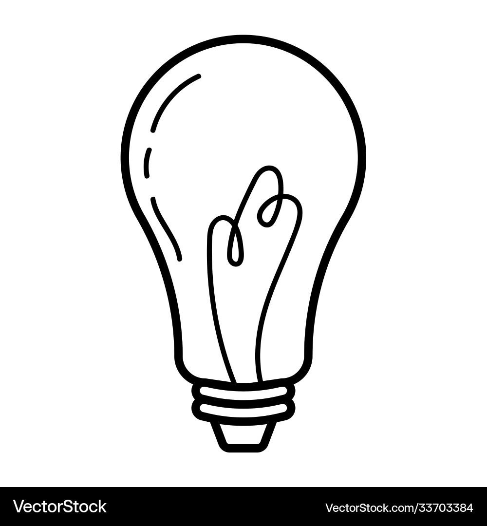 Leuchtmittelsymbol mit Konzeptidee Doodle Hand Leuchtmittelsymbol mit Konzeptidee Doodle Hand vektorbild