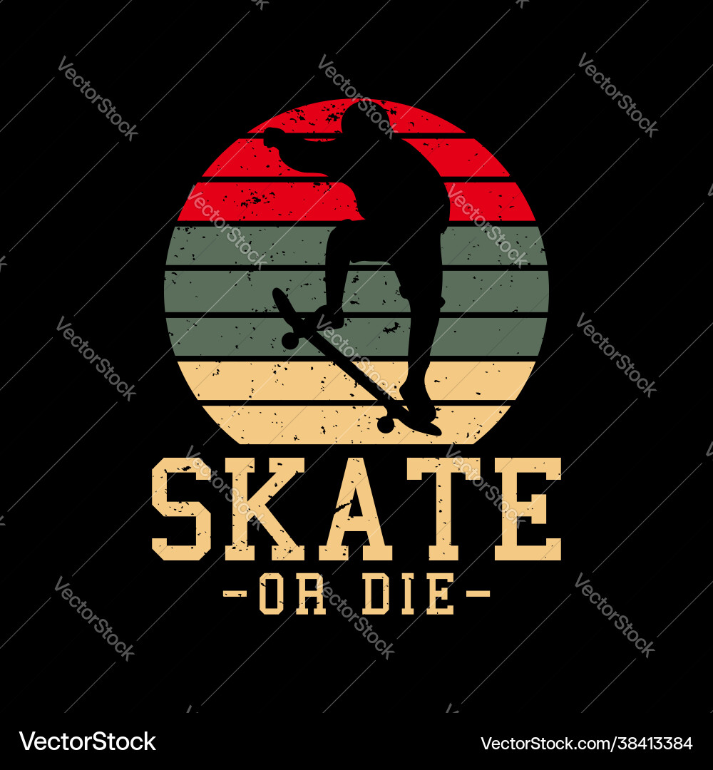 Logo Design Skate oder sterben mit Silhouette Skater Logo Design Skate oder sterben mit Silhouette Skater vektorbild