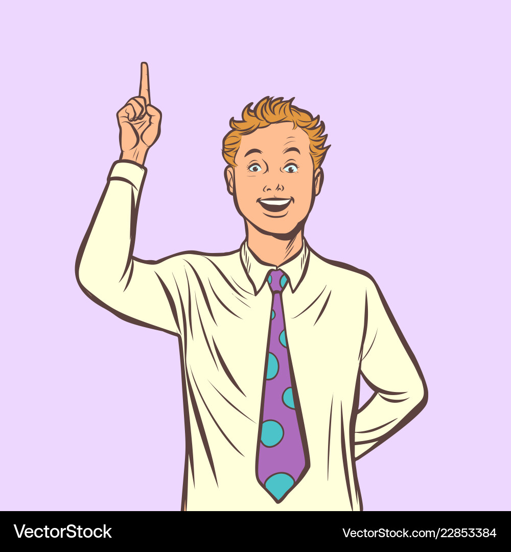 Man idea index finger up Man idea index finger up vector image