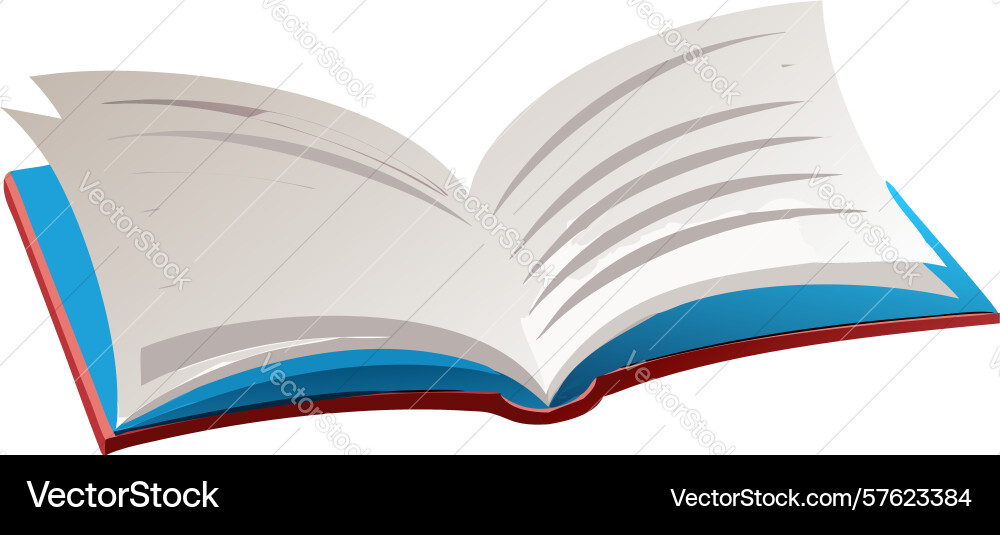 Open book with blank pages ready for reading vector image