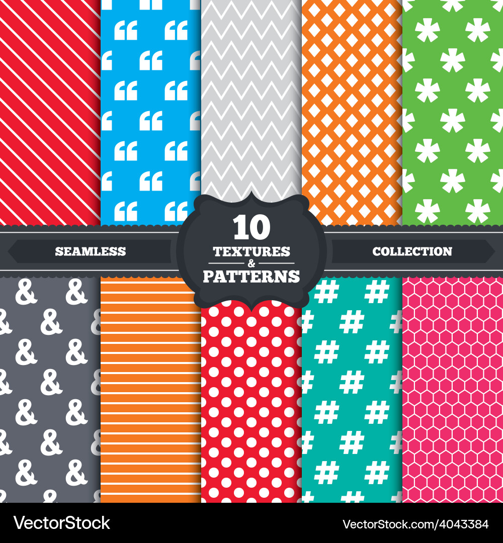 Patterned Symbols & Text Marks Vector Image