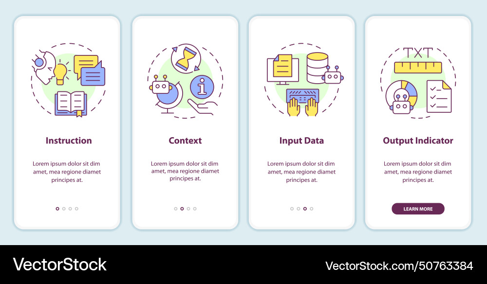 Prompt key elements onboarding mobile app screen vector image