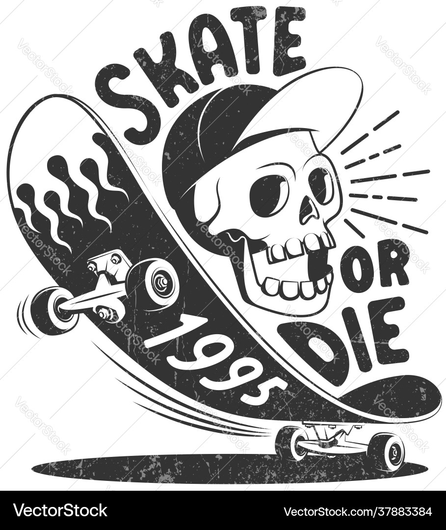 Retro Skate Die Logo Vector Image