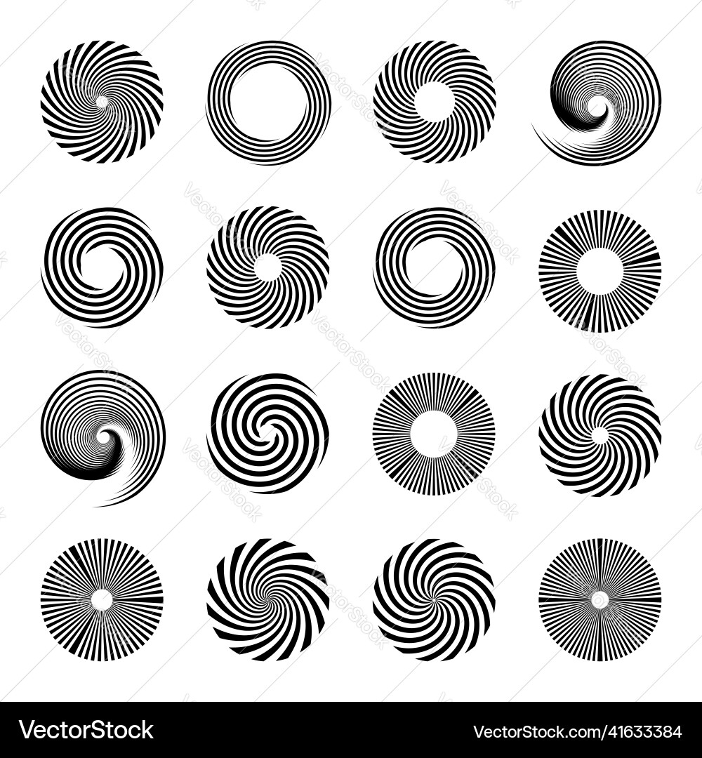 Rotation and spiral design elements Rotation and spiral design elements vector image