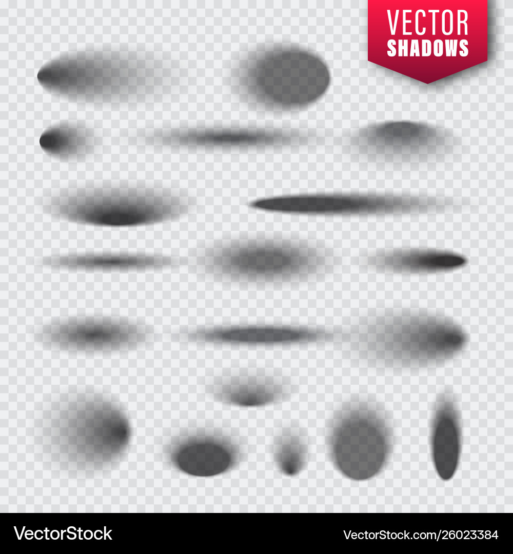 Shadows set on transparent background Shadows set on transparent background vector image