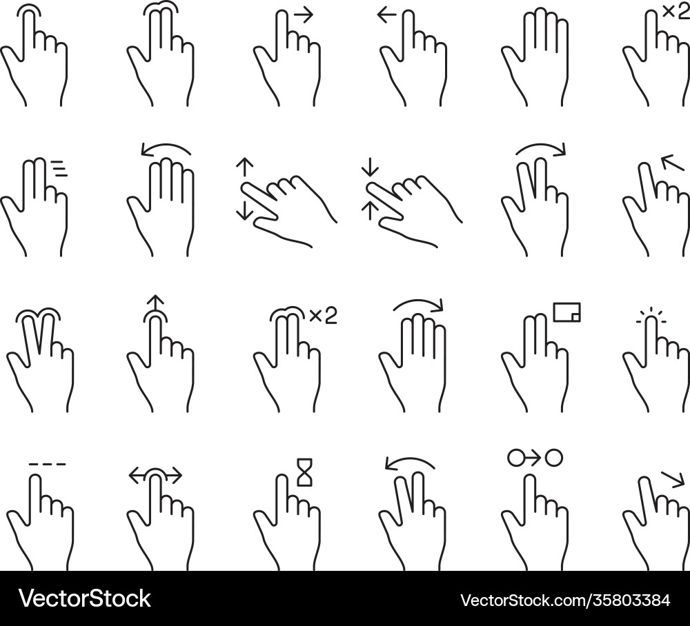 Touchscreen Gestures & Mobile Controls vector image