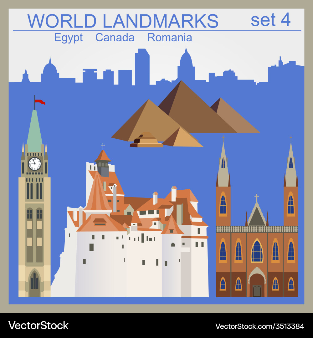 World landmarks icon set elements for creating vector image