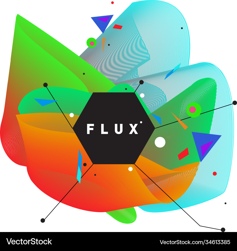 3d colorful wave background dynamic flux effect 3d colorful wave background dynamic flux effect Vector Image
