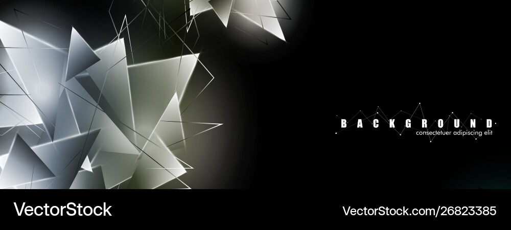 Abstract background with glowing triangles Vector Image