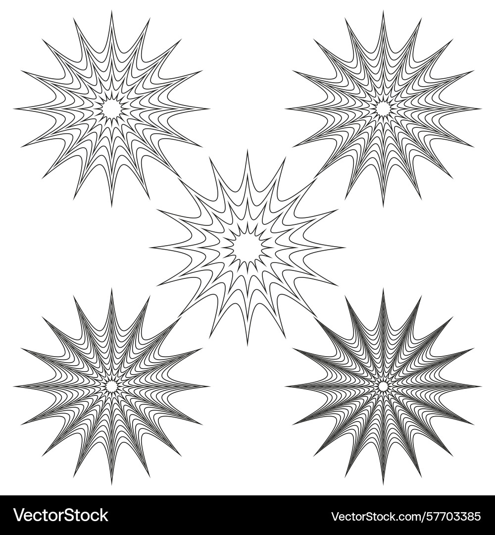 Abstract star set optical shapes dynamic pattern Abstract star set optical shapes dynamic pattern vector image