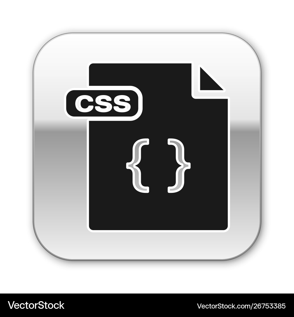 Black css file document download button icon Black css file document download button icon vector image