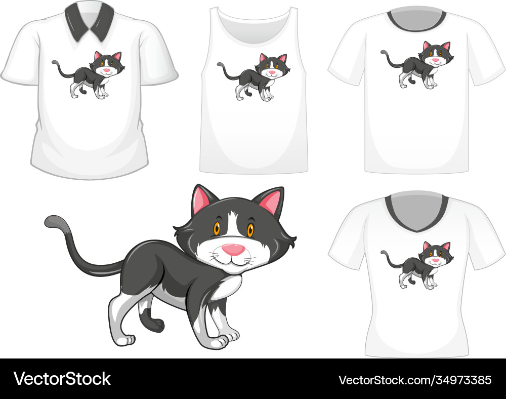 Cat cartoon character with set different Cat cartoon character with set different vector image