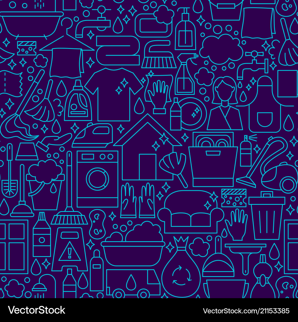 Cleaning dark line seamless pattern Cleaning dark line seamless pattern vector image