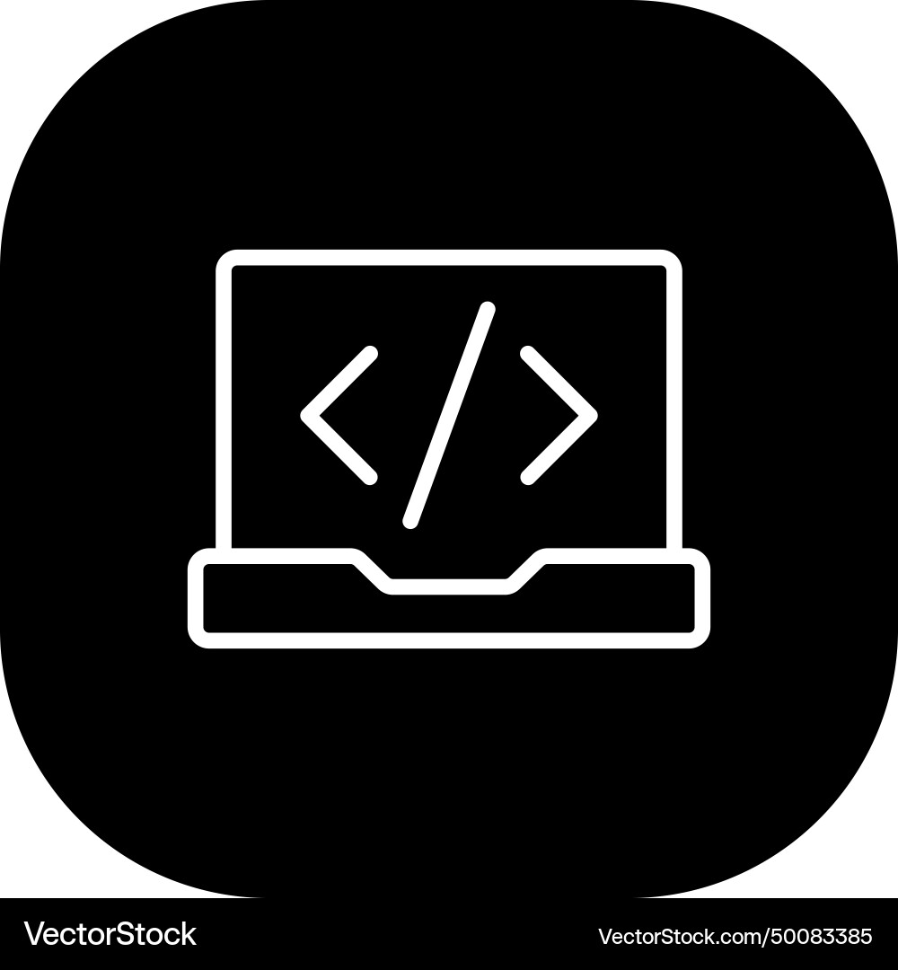 Code product development icon with black filled Vector Image