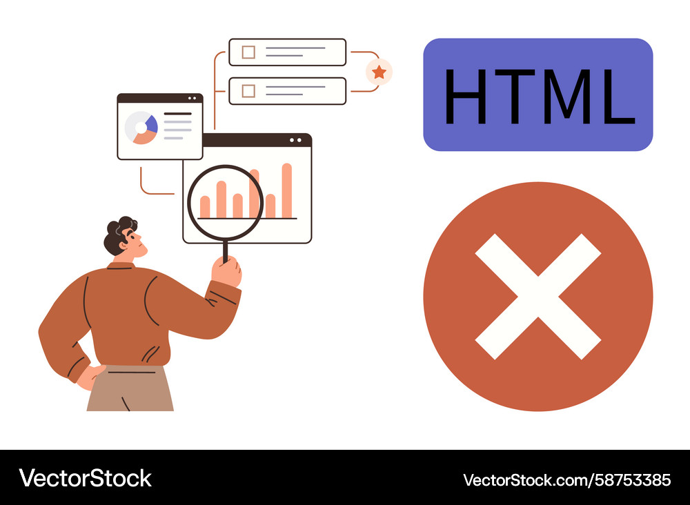 Data Analysis & Debugging Concept Vector Image