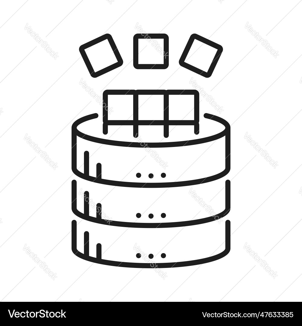 Database storage service network server line icon Database storage service network server line icon vector image