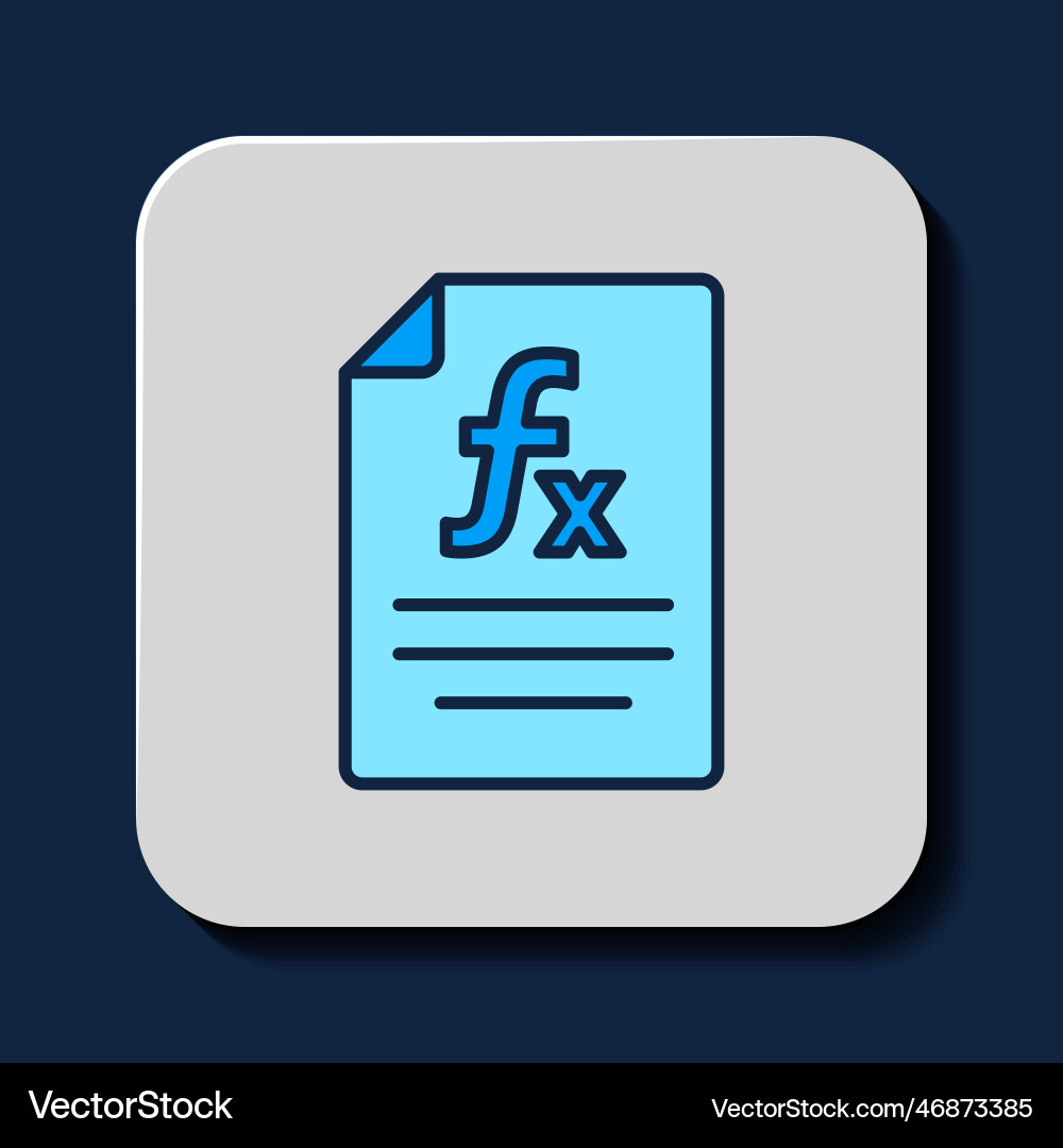 Filled outline function mathematical symbol icon Filled outline function mathematical symbol icon Vector Image