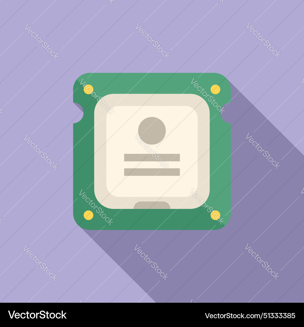 Flat design of computer cpu icon Flat design of computer cpu icon vector image