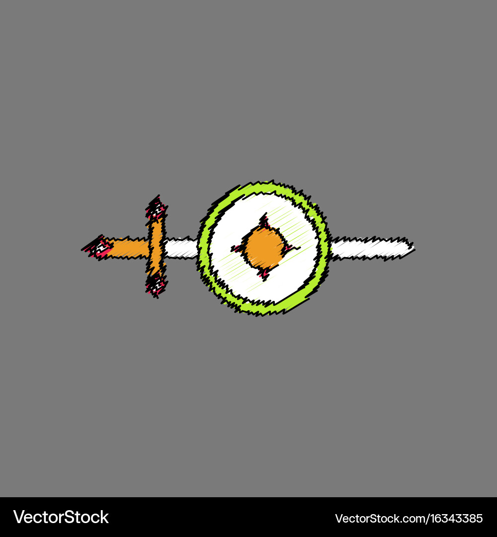 Flat shading style icon sword and shield vector image