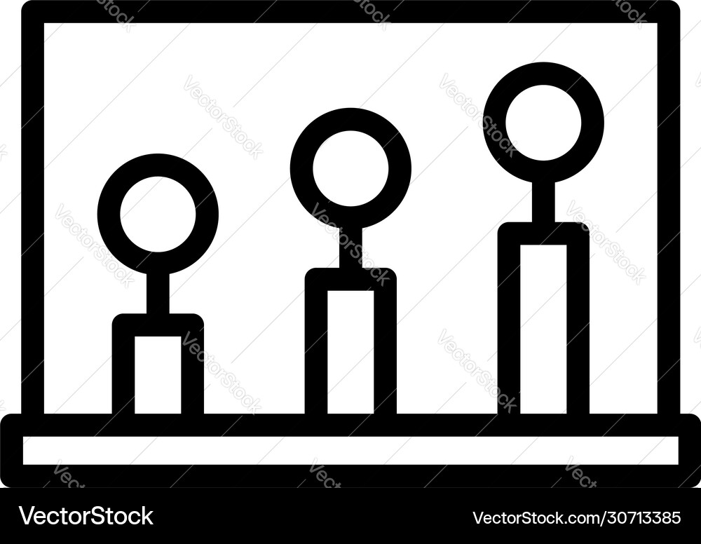 Graph with rounds icon outline style Graph with rounds icon outline style vector image