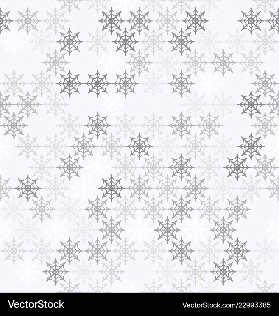 Gray snowflake pattern seamless vector image