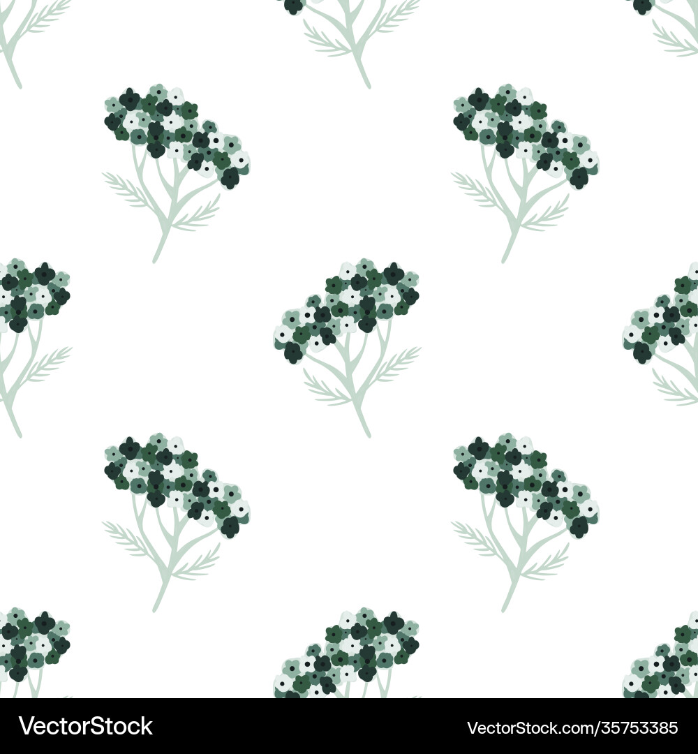 Isolated botanic seamless pattern with blue Isolated botanic seamless pattern with blue vector image