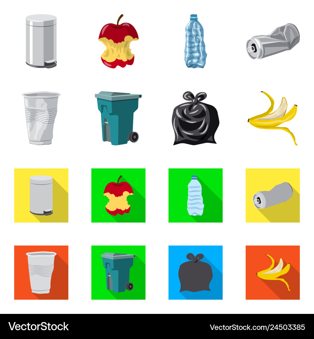 Isolated object of dump and sort logo collection vector image