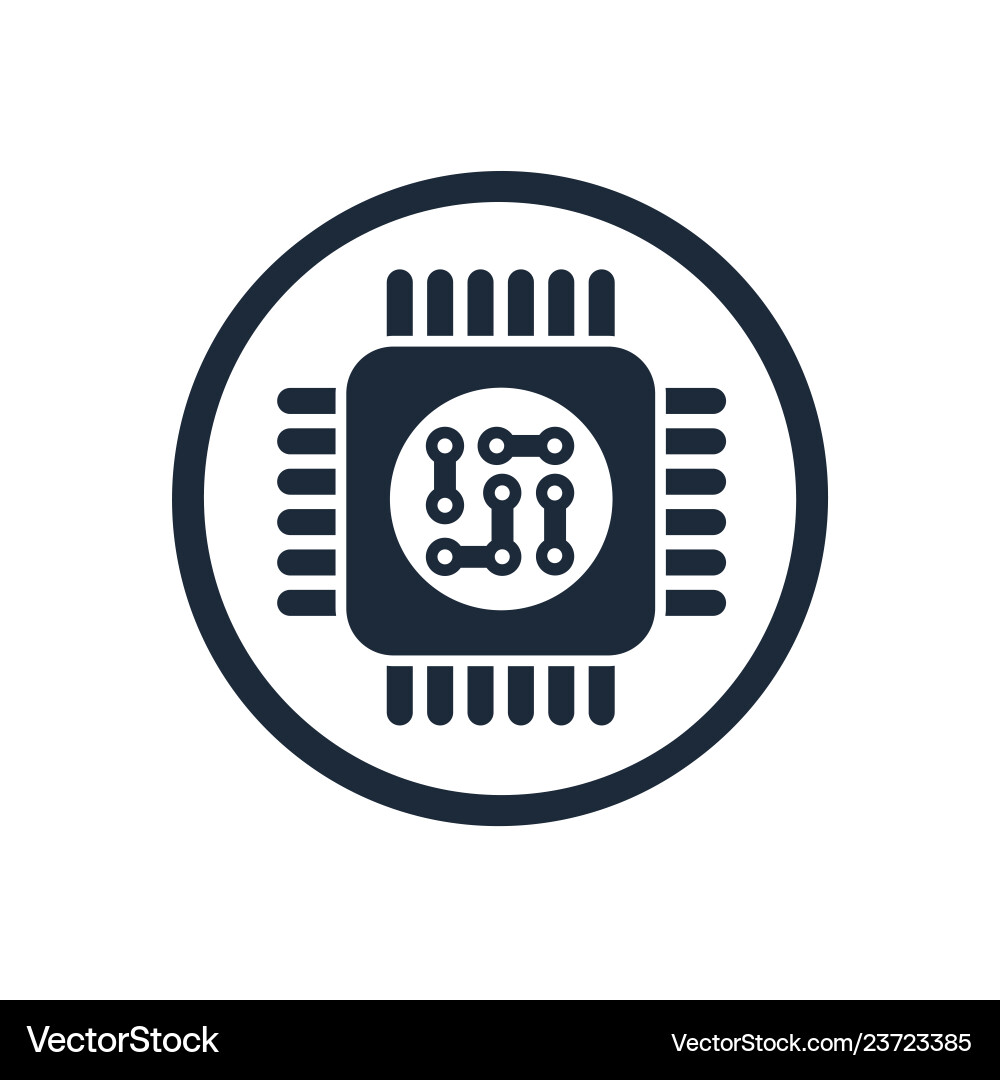 Microchip Circuit Component vector image